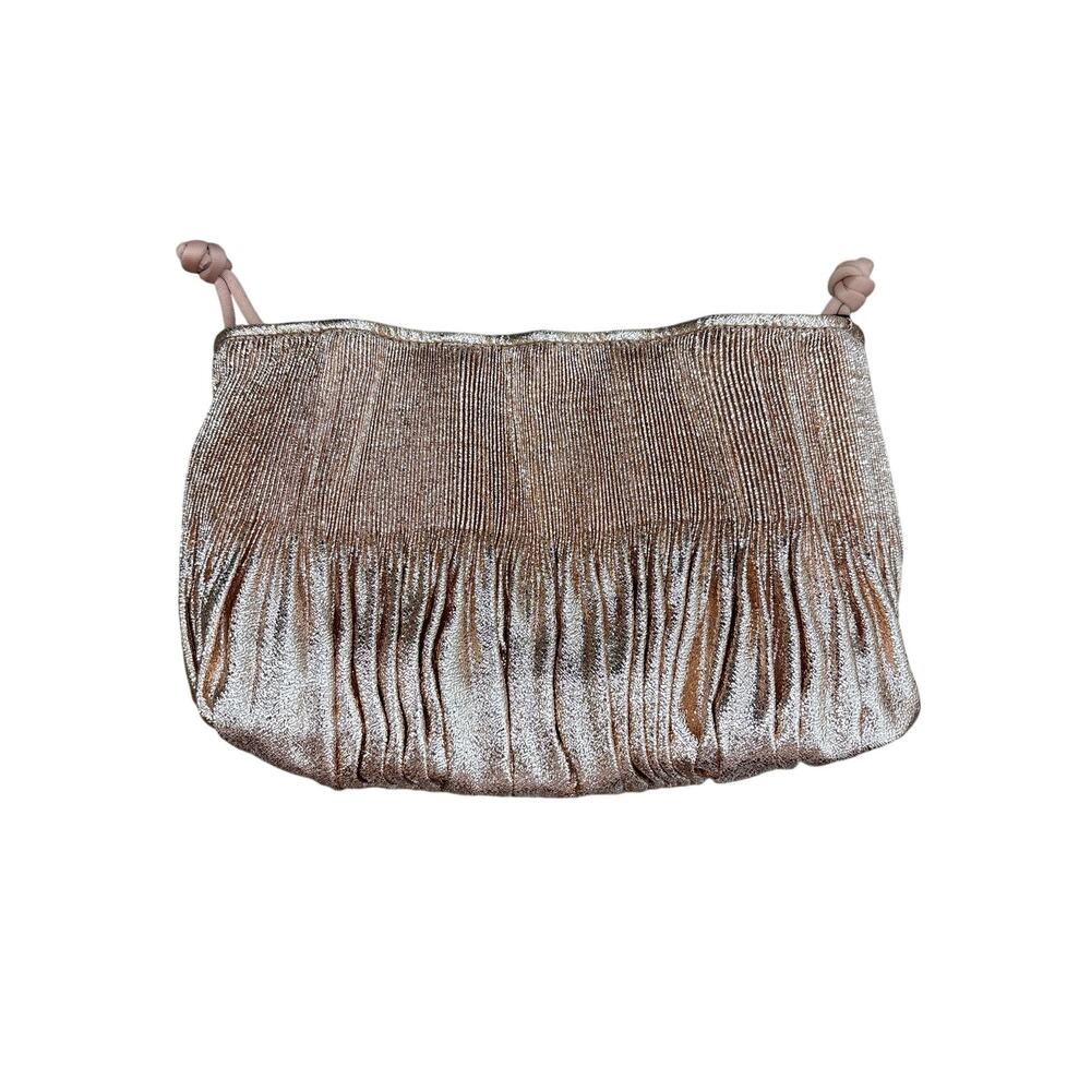 NWT Loeffler Randall Copper Metallic Layne Clutch Sz 9"x10"